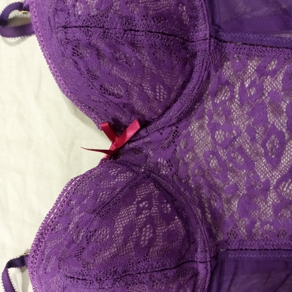 Victoria's Secret Silver Label Sexy Lace Lingerie Purple size 34C - Picture 6 of 8